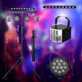 Lukyamzn 5 in 1 Party Disco Lights with Stand, Sound Activated Stage Lighting with DMX & Remote Control, Disco Ball with Bag