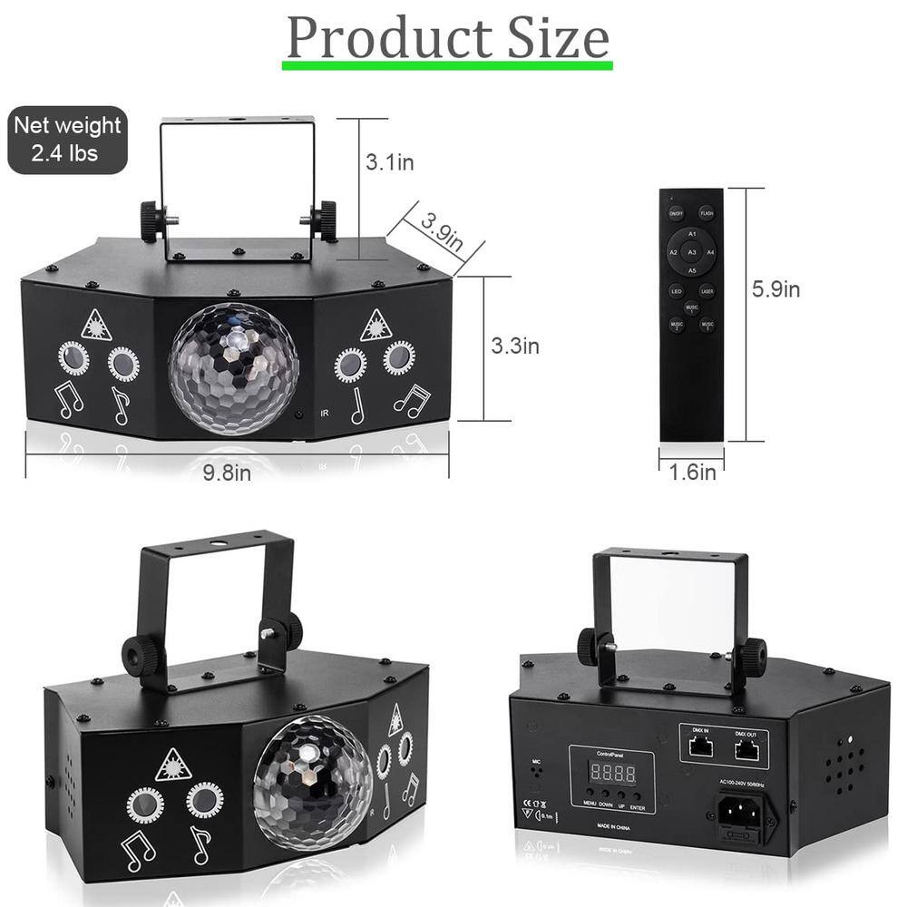 Lukyamzn Dj Party Disco Ball Light Support and Sound Activated, LED Stage Strobe Lighting