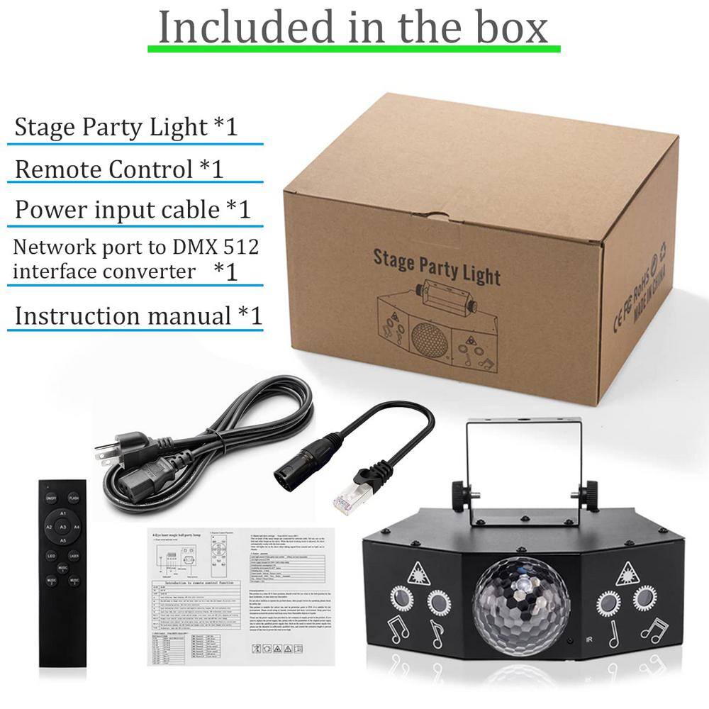 Lukyamzn Dj Party Disco Ball Light Support and Sound Activated, LED Stage Strobe Lighting