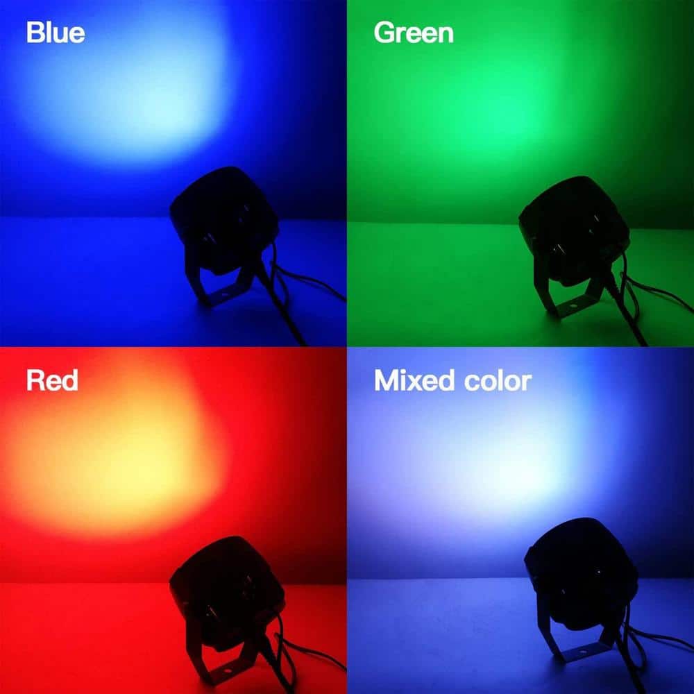 Lukyamzn RGB 3in1 Party Stage Lights LED 30W Wash Lights with Remote and DMX Control Lights Sound Activated uplighting - 2 Pack