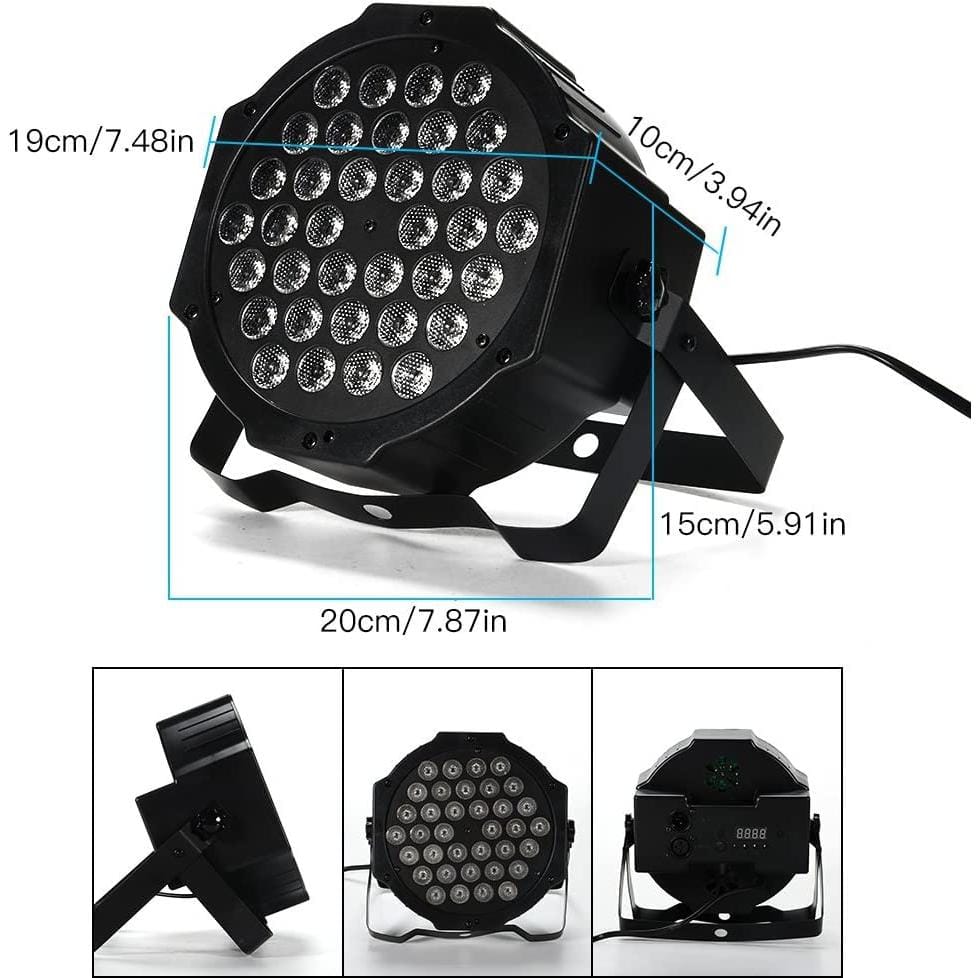 Lukyamzn 36 LED Par Lights Stage Lights with Sound Activated Remote Control & DMX Control, Stage Lighting Uplights - 8 Pack