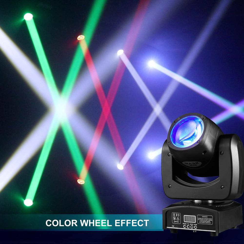 Lukyamzn 4 in 1 LED Moving Head DJ lights Mini Beam Stage Lights RGBW Sound for Disco Party Stage Lighting - (2-Pack)