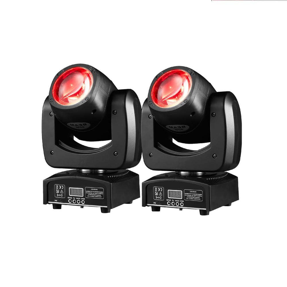 Lukyamzn 4 in 1 LED Moving Head DJ lights Mini Beam Stage Lights RGBW Sound for Disco Party Stage Lighting - (2-Pack)