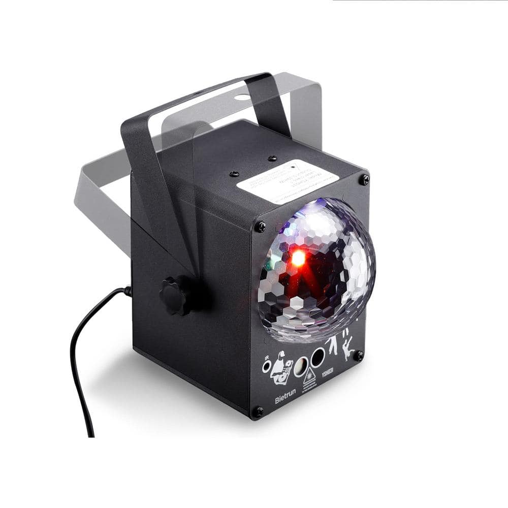 Lukyamzn 60 RGB LED Changing Disco Stage Light with Sound Activated and Bietrun Laser Rave Flashing Strobe Lights, Remote Control