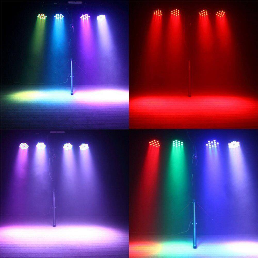 Lukyamzn RGB 7 Channel Stage Lighting, LED Par Light with Remote for DJ KTV Disco Party - 4 Pack