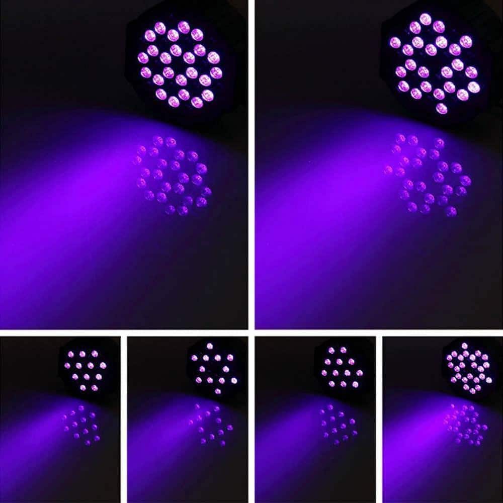 Lukyamzn Black Lights, 36LED UV Lights Blacklight with Glow with DMX and Remote Control Stage Lighting - 2 Pack