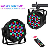 Lukyamzn 36LEDs RGB Stage Par Lights - Sound Activated Auto Play by Remote & DMX Control Uplights - 4 Pack