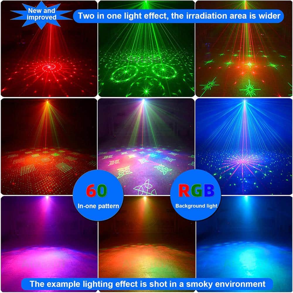 Lukyamzn Mini Disco DJ Light Portable Sound Activated Led Projector Strobe Lamp Party Decorations Light with Remote Control