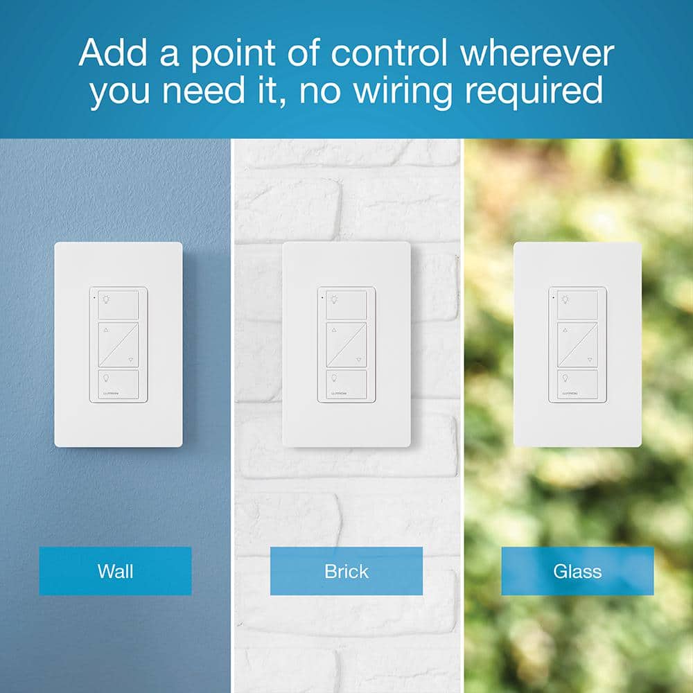 Lutron Pico Smart Remote (2-Button with Raise/Lower) for Caseta Smart Dimmer Switch, Black (PJ2-2BRL-GBL-L01)