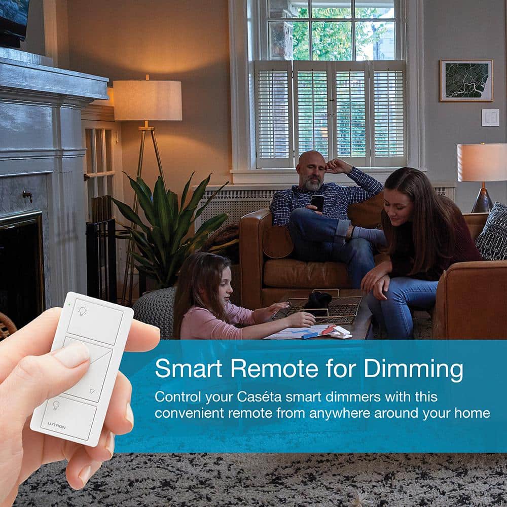 Lutron Pico Smart Remote (2-Button with Raise/Lower) for Caseta Smart Dimmer Switch, Black (PJ2-2BRL-GBL-L01)