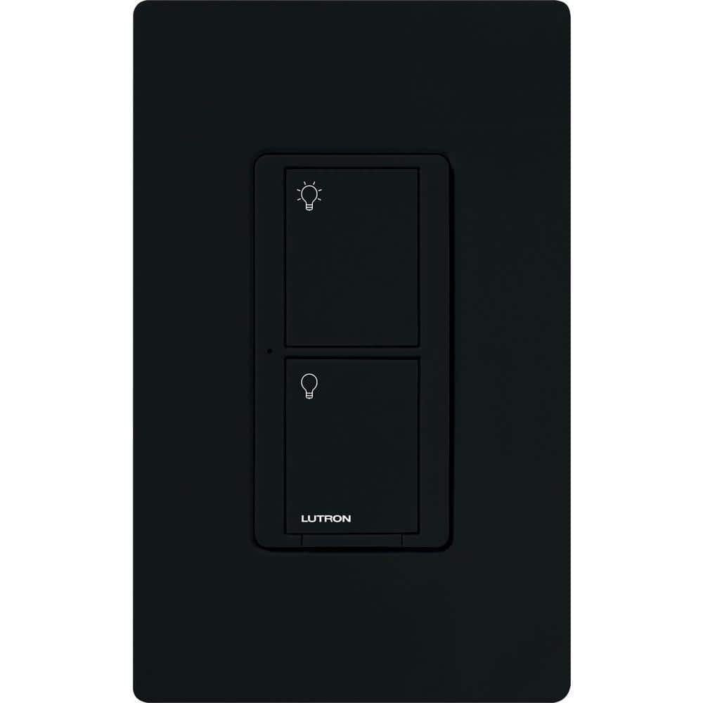 Lutron Caseta Smart Switch for Lights or Fans, 6 Amp, Push Button Light Switch Neutral Wire Required, Black (PD-6ANS-BL)