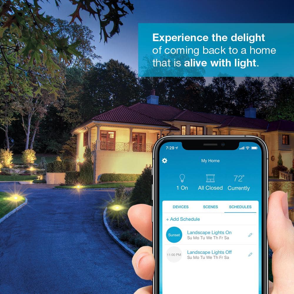 Lutron Caseta Weatherproof Outdoor Smart Plug for Landscape and String Lighting, 15-Amp On/Off Switch, Black (PD-15OUT-BL)