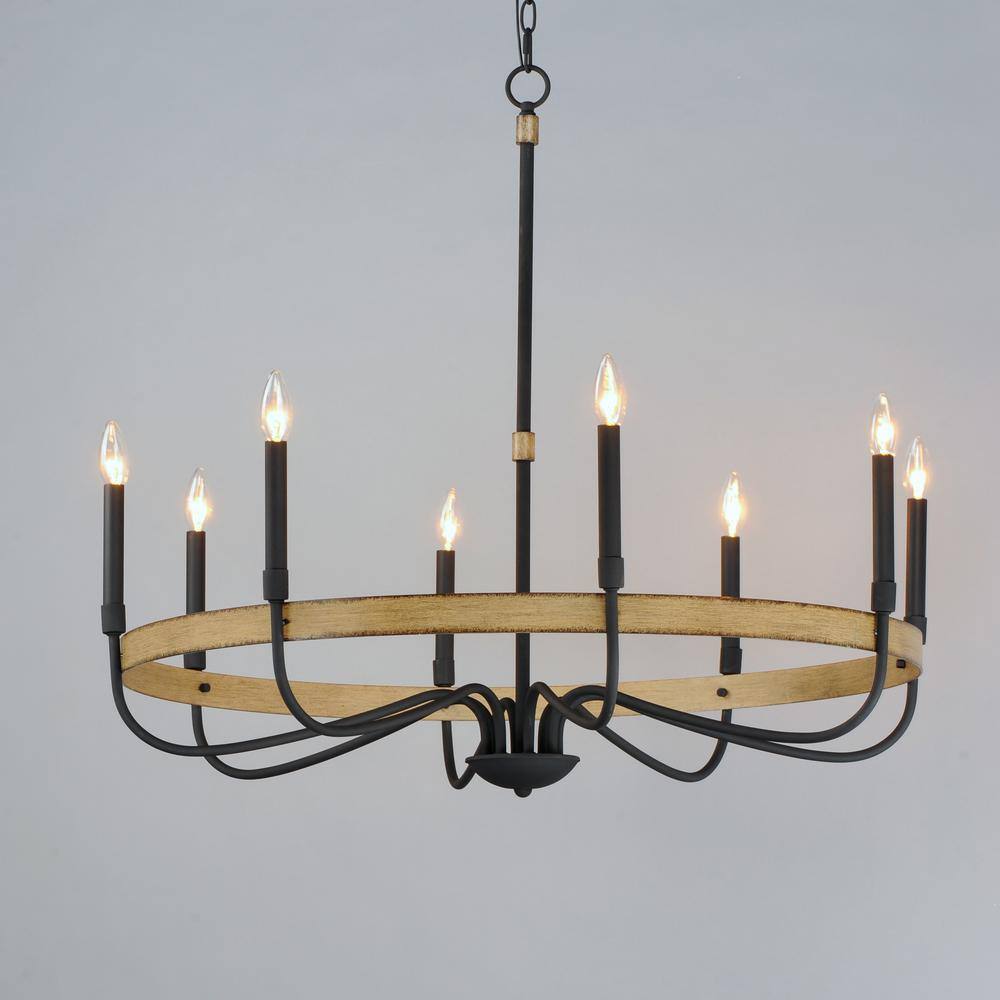 Maxim Lighting Franklin 8-Light Black Chandelier, 40 in. Wide