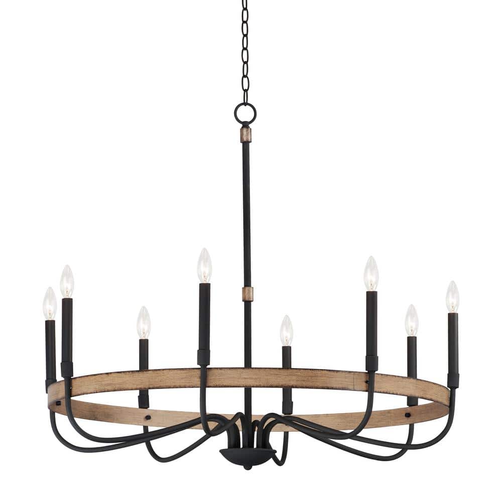 Maxim Lighting Franklin 8-Light Black Chandelier, 40 in. Wide