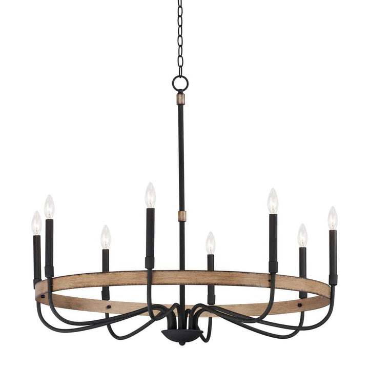 Maxim Lighting Franklin 8-Light Black Chandelier, 40 in. Wide