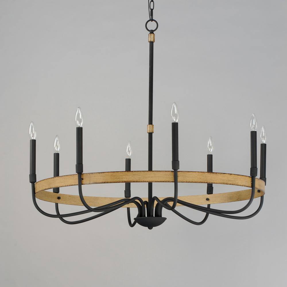 Maxim Lighting Franklin 8-Light Black Chandelier, 40 in. Wide