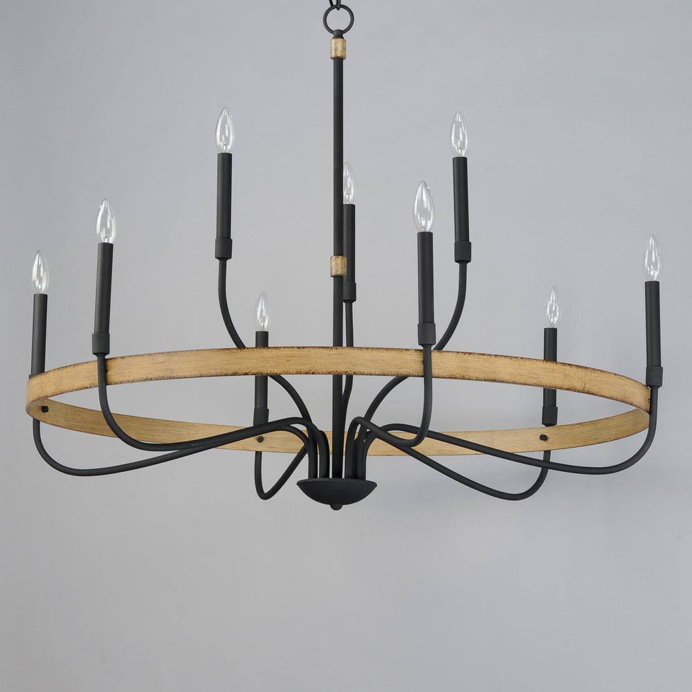 Maxim Lighting Franklin 9-Light Black Chandelier, 40 in. Wide