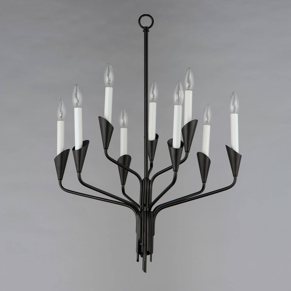 Maxim Lighting Calyx 9-Light Black Chandelier, Steel, 104.75 in Max Hanging Length