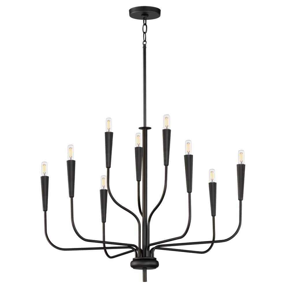 Maxim Lighting Vela 9-Light Black Chandelier, 32 in. Wide