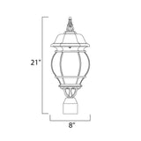 Maxim Lighting Crown Hill 3-Light Black Outdoor Pole/Post Mount, 21 in. H x 8 in. W
