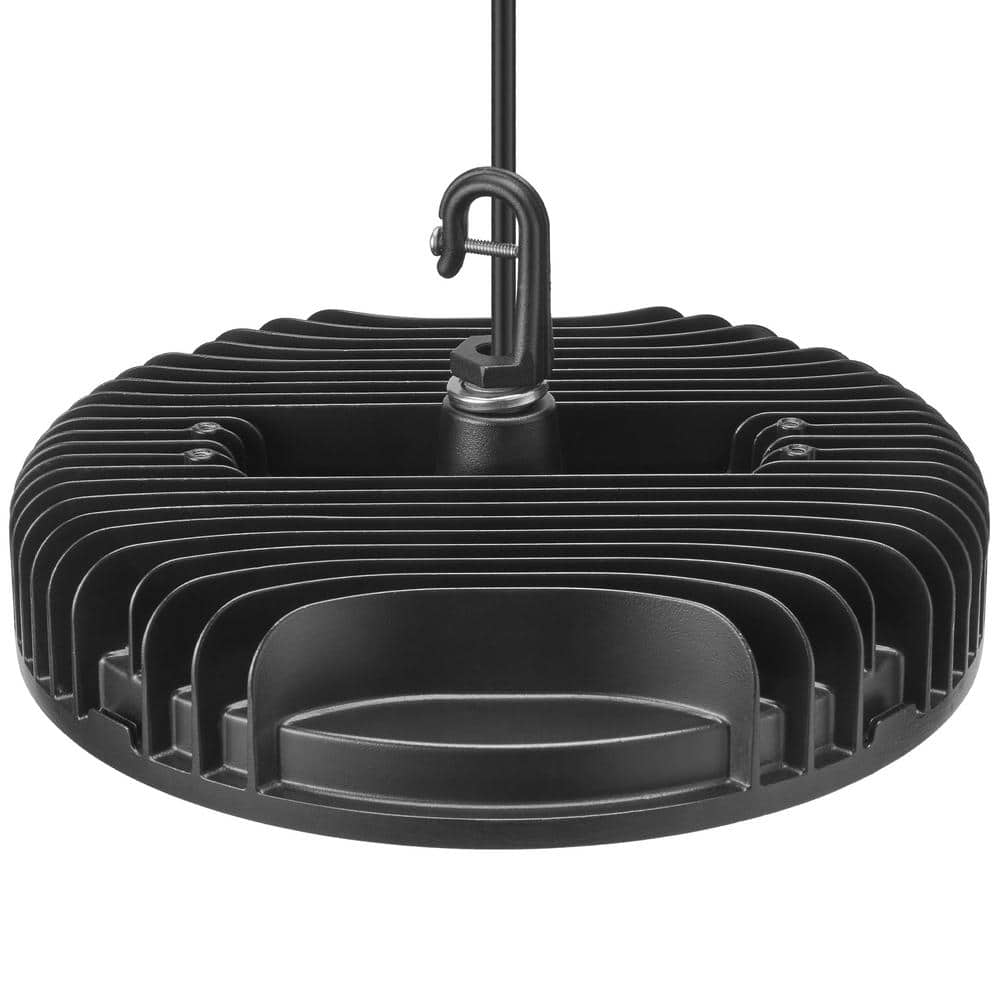 Maxxima 12 in. LED UFO High Bay Light Fixture, Black Cable Hardwired Warehouse Light, 5000K, 21,000 Lumens, 200-Watt