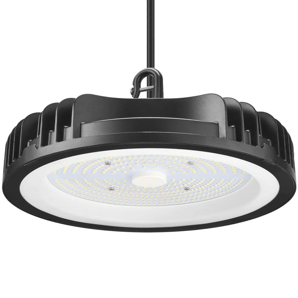 Maxxima 12 in. LED UFO High Bay Light Fixture, Black Cable Hardwired Warehouse Light, 5000K, 21,000 Lumens, 200-Watt
