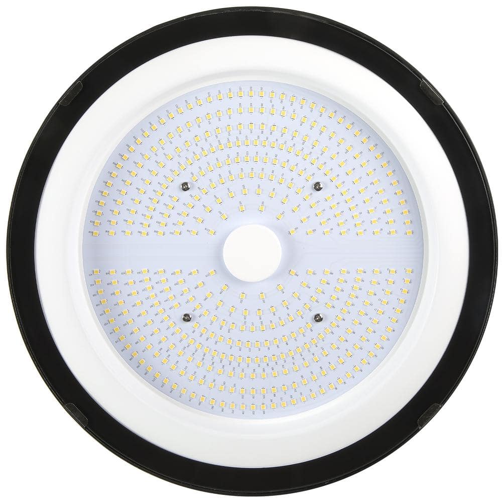 Maxxima 12 in. LED UFO High Bay Light Fixture, Black Cable Hardwired Warehouse Light, 5000K, 21,000 Lumens, 200-Watt