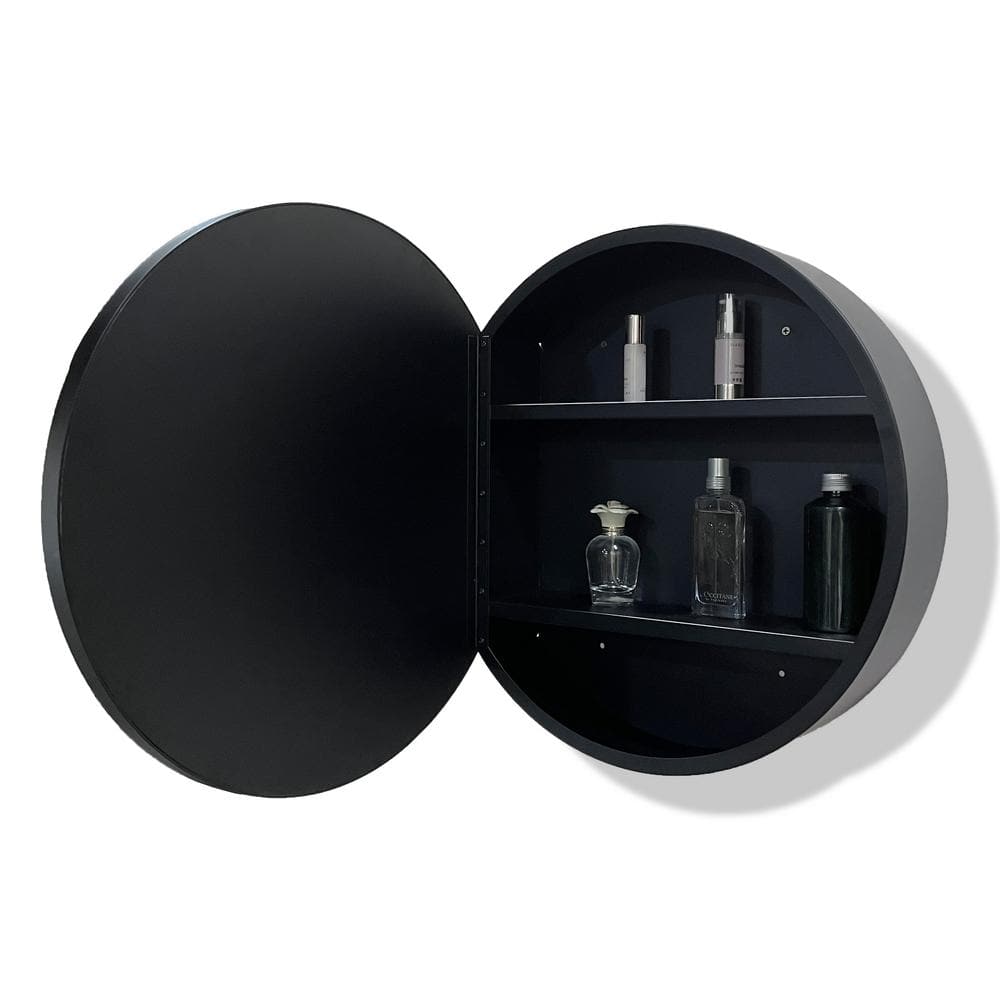 Cesicia Generous 30 in. W x 30 in. H Round Metal Framed Surface Mount Bathroom Medicine Cabinet with Mirror