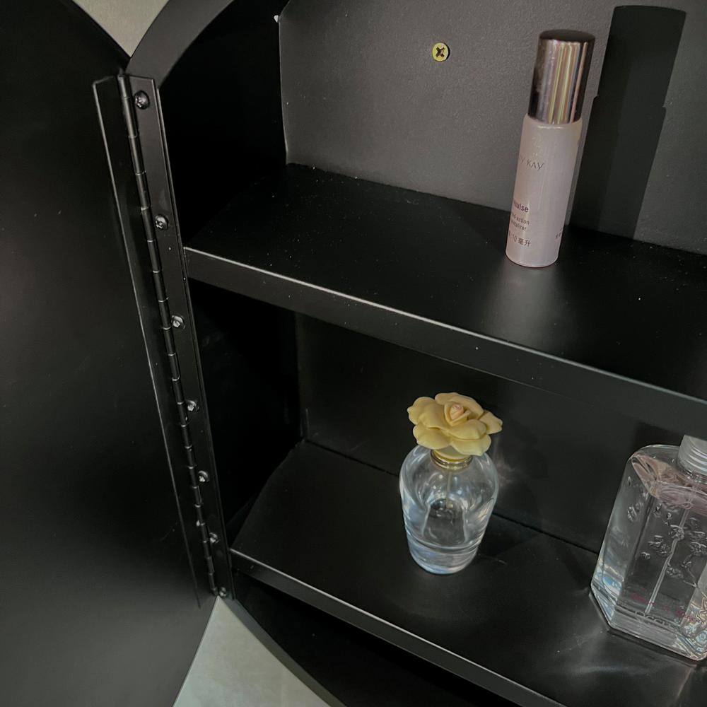 Cesicia Generous 30 in. W x 30 in. H Round Metal Framed Surface Mount Bathroom Medicine Cabinet with Mirror