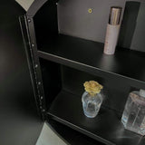 30 in. W x 30 in. H Round Black Aluminium Medicine Cabinet with Mirror