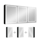 60 in. W x 30 in. H x 6 in. D Rectangular Aluminum Medicine Cabinet with Mirror Double Door Lighted Defogging Dimmer