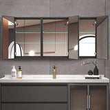 60 in. W x 30 in. H x 6 in. D Rectangular Aluminum Medicine Cabinet with Mirror Double Door Lighted Defogging Dimmer