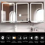 60 in. W x 30 in. H x 6 in. D Rectangular Aluminum Medicine Cabinet with Mirror Double Door Lighted Defogging Dimmer