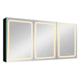 60 in. W x 30 in. H x 6 in. D Rectangular Aluminum Medicine Cabinet with Mirror Double Door Lighted Defogging Dimmer
