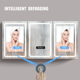 60 in. W x 30 in. H x 6 in. D Rectangular Aluminum Medicine Cabinet with Mirror Double Door Lighted Defogging Dimmer