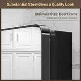 KeonJinn 40 in. W x 32 in. H Rectangular Black Stainless Steels  Framed Recessed/Surface Mount Medicine Cabinet with Mirror