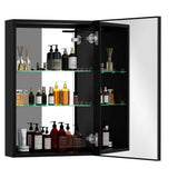 20 in. W x 30 in. H Rectangular LED Black Aluminum Recessed/Surface Mount Medicine Cabinet with Mirror