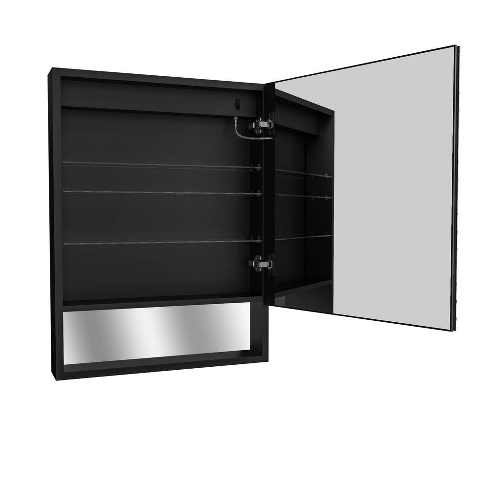 Unbranded Modern 24 in. W x 32 in. H Rectangular Aluminum Medicine Cabinet with Mirror for Bathroom