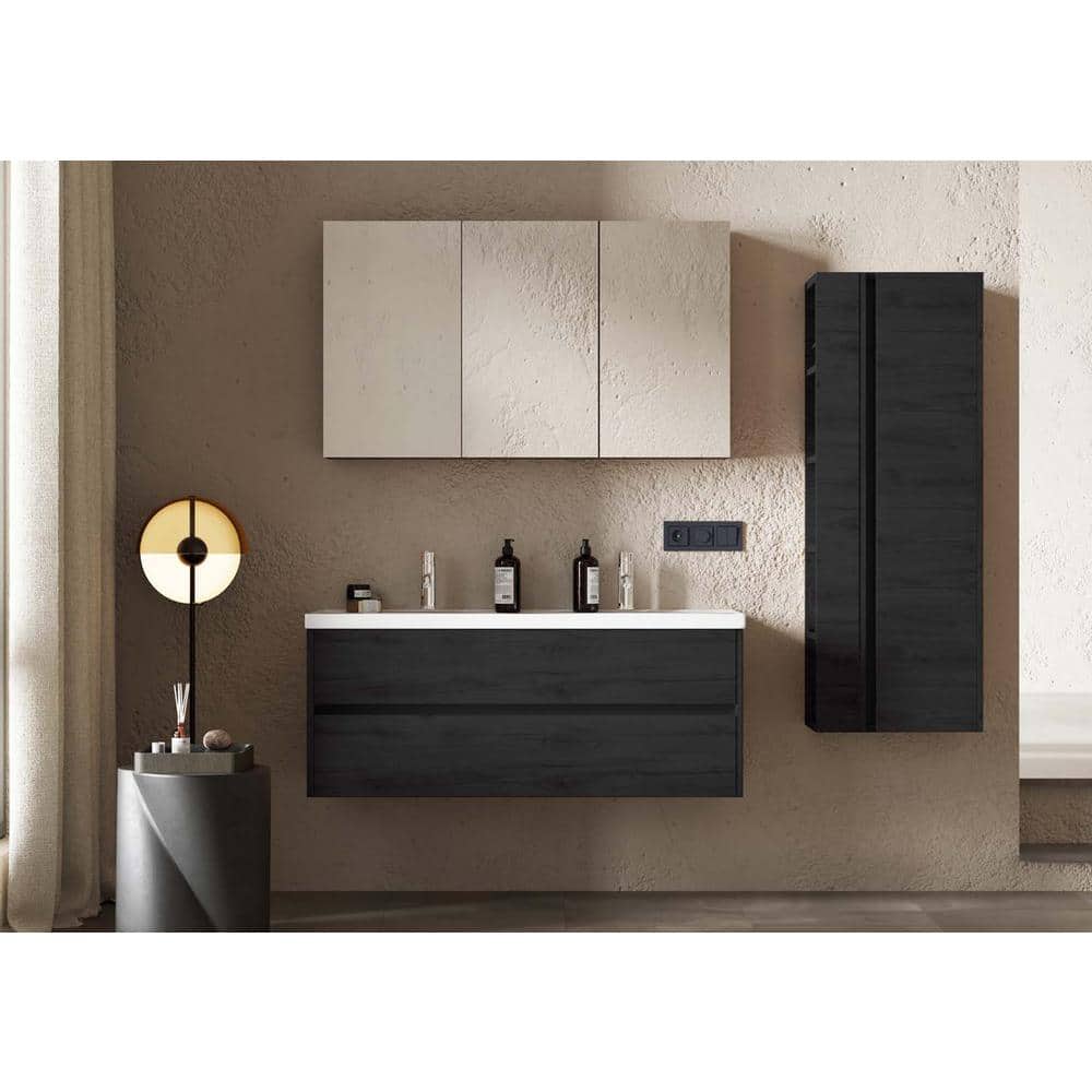 XUJMK 39 in. W x 28 in. H Rectangular Metal Medicine Cabinet with Mirror,Vanity Mirrors Recessed&Surface Mount
