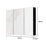 XUJMK 39 in. W x 28 in. H Rectangular Metal Medicine Cabinet with Mirror,Vanity Mirrors Recessed&Surface Mount