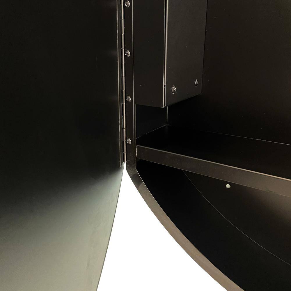 Cesicia 26 in. W x 26 in. H Round Iron Wall Mount Medicine Cabinet with Mirror 3 Colors LED Anti-fog Function