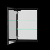 Unbranded Modern 20 in. W x 30 in. H Black Rectangular Surface Mount Framed Bathroom Medicine Cabinet with Mirror (Right Open)