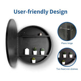UKISHIRO 24 in. W x 24 in. H Rounded Iron Medicine Cabinet with Mirror and Anti-Fog Function