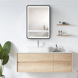 Unbranded 24 in. W x 30 in. H Rectangular Black Framed Iron Medicine Cabinet with Mirror Anti-fog Function and 3 Colors Light