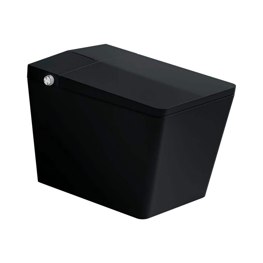 MEDUNJESS Intelligent 1.28 GPF Black Toilet Bidet with Auto Functions