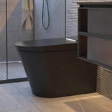 MEDUNJESS M-Z Elongated Smart Bidet Toilet in Black with Auto Open/Close, Auto Flush, Heated Seat, and Foot Sensor
