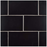 Merola Tile Projectos 7-3/4 in. x 3-7/8 in. Preto Matte Ceramic Subway Floor and Wall Tile (11.46 sq. ft. / Case)