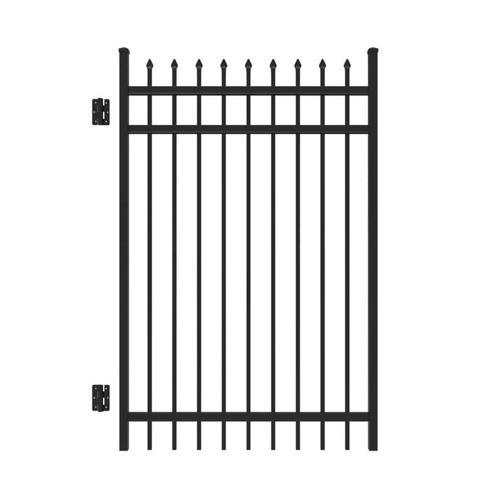 Cascade 6 ft. x 4 ft. Black Aluminum Heavy-Duty Straight Fence Gate