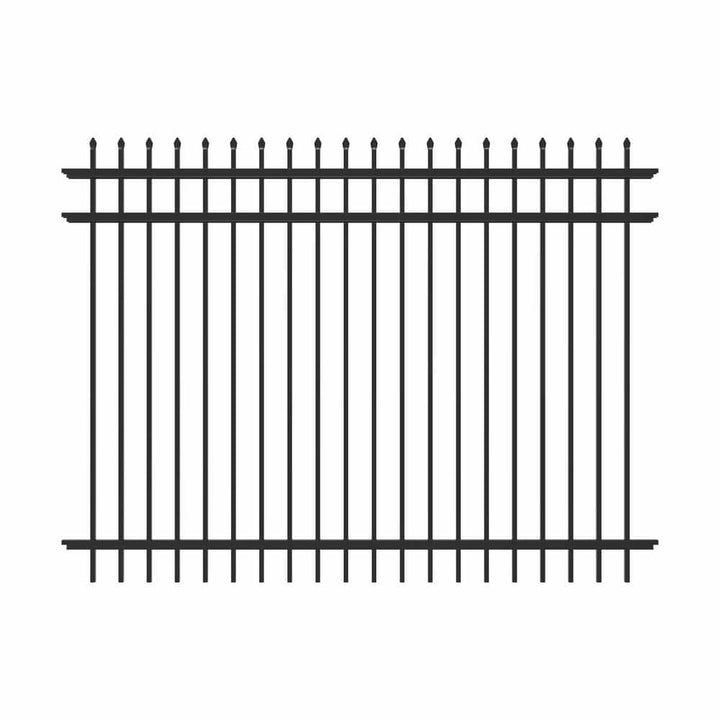 Cascade 6 ft. x 8 ft. Black Aluminum Heavy-Duty Fence Panel