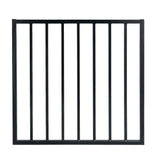 2.67 ft. x 64 ft. Blk Ornamental Space Bar Flat Metal Fence Panel Kit (8 panels,Posts,brackets,Gate) AboveGround Install